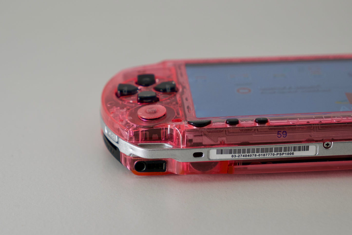 Custom PSP-1000 | Transparent Pink - Upgraded IPS Display