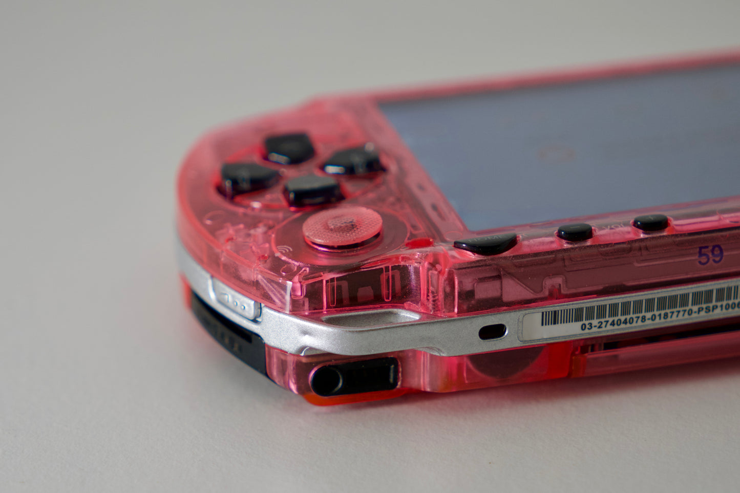 Custom PSP-1000 | Transparent Pink - Upgraded IPS Display