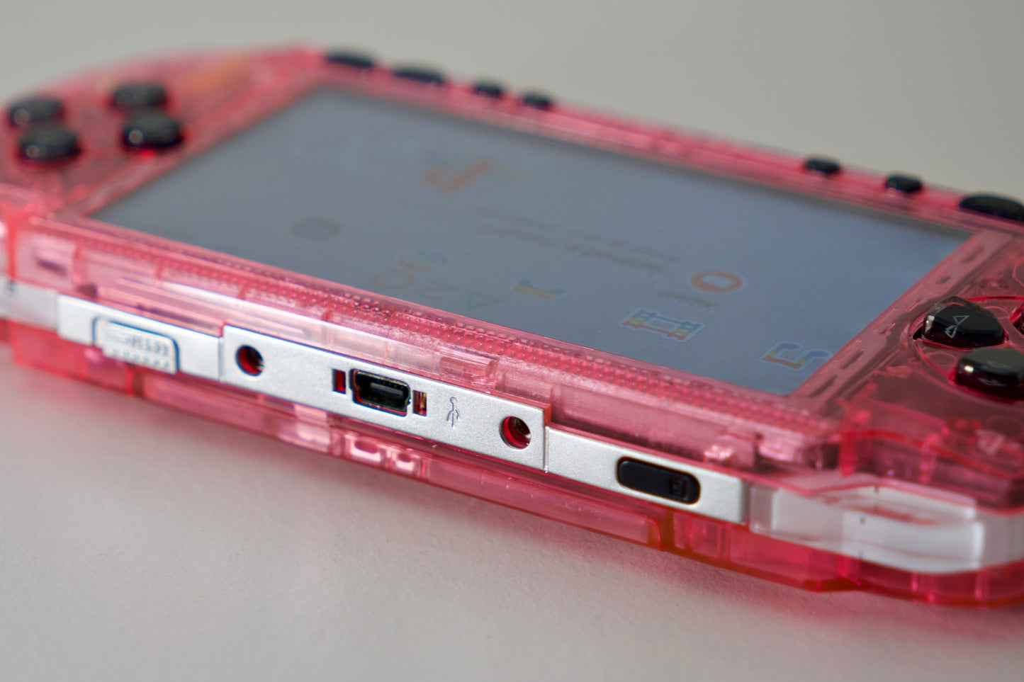 Custom PSP-1000 | Transparent Pink - Upgraded IPS Display