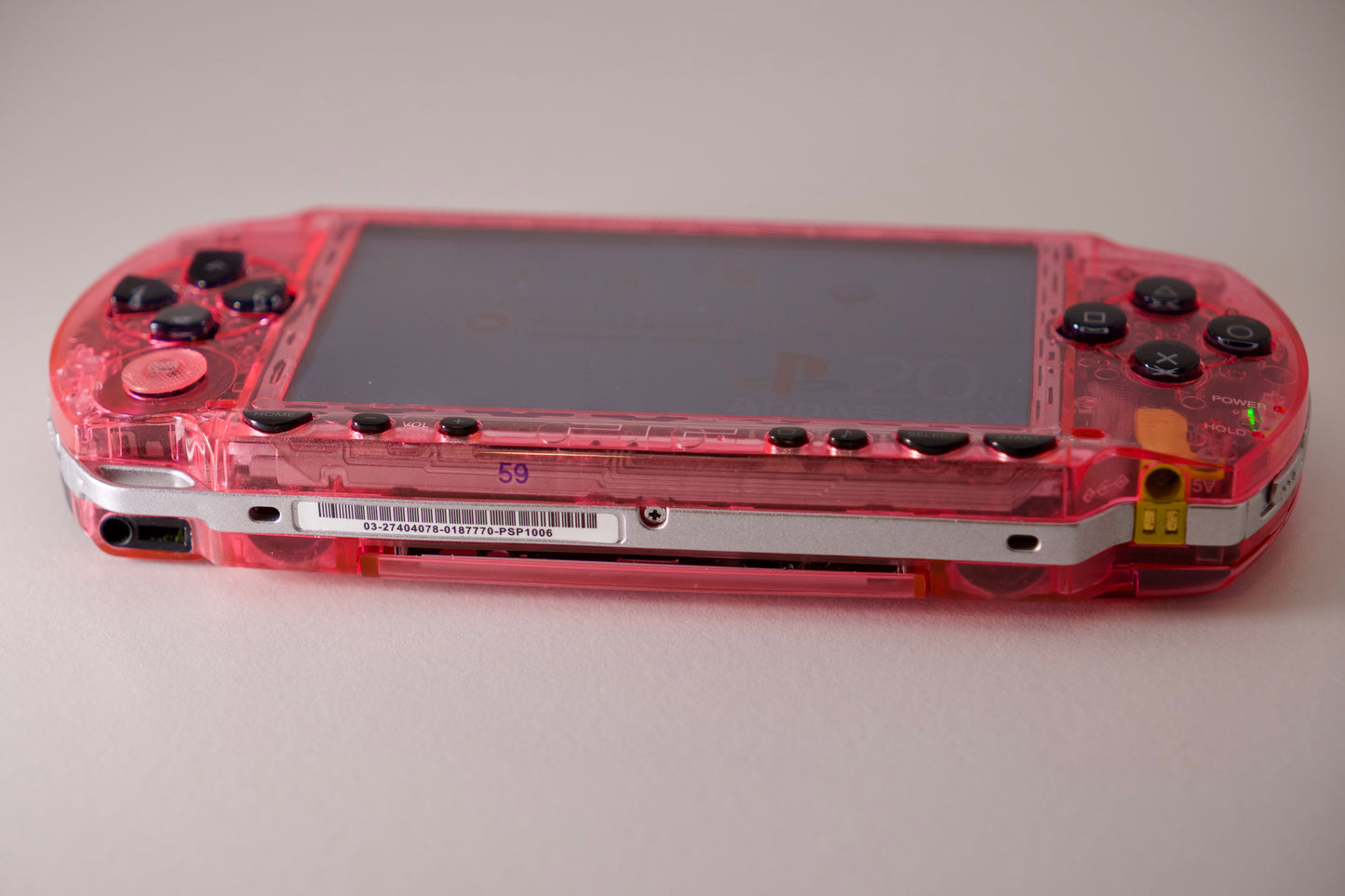Custom PSP-1000 | Transparent Pink - Upgraded IPS Display