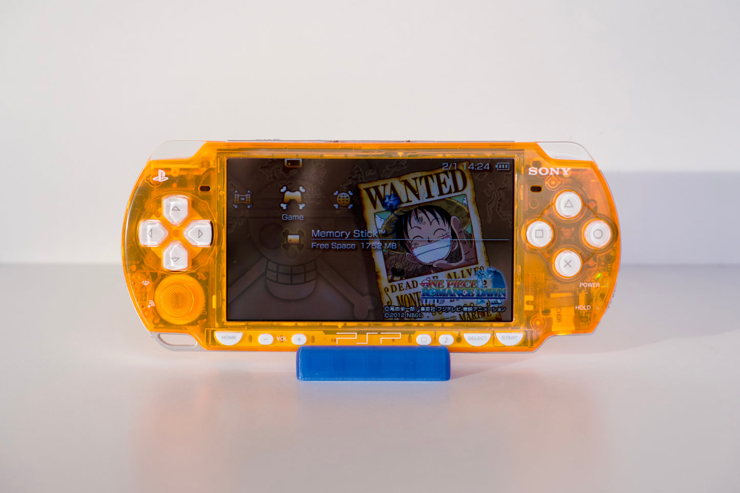 Transparent Orange Sony PSP 2000 Custom Console - 64GB Memory Card