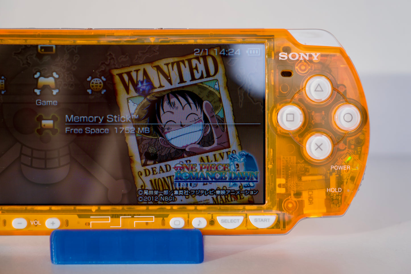 Transparent Orange Sony PSP 2000 Custom Console - 64GB Memory Card