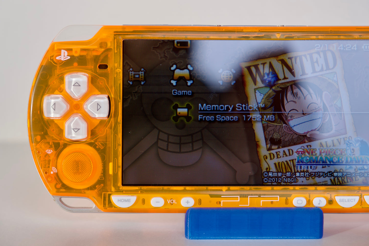 Transparent Orange Sony PSP 2000 Custom Console - 64GB Memory Card
