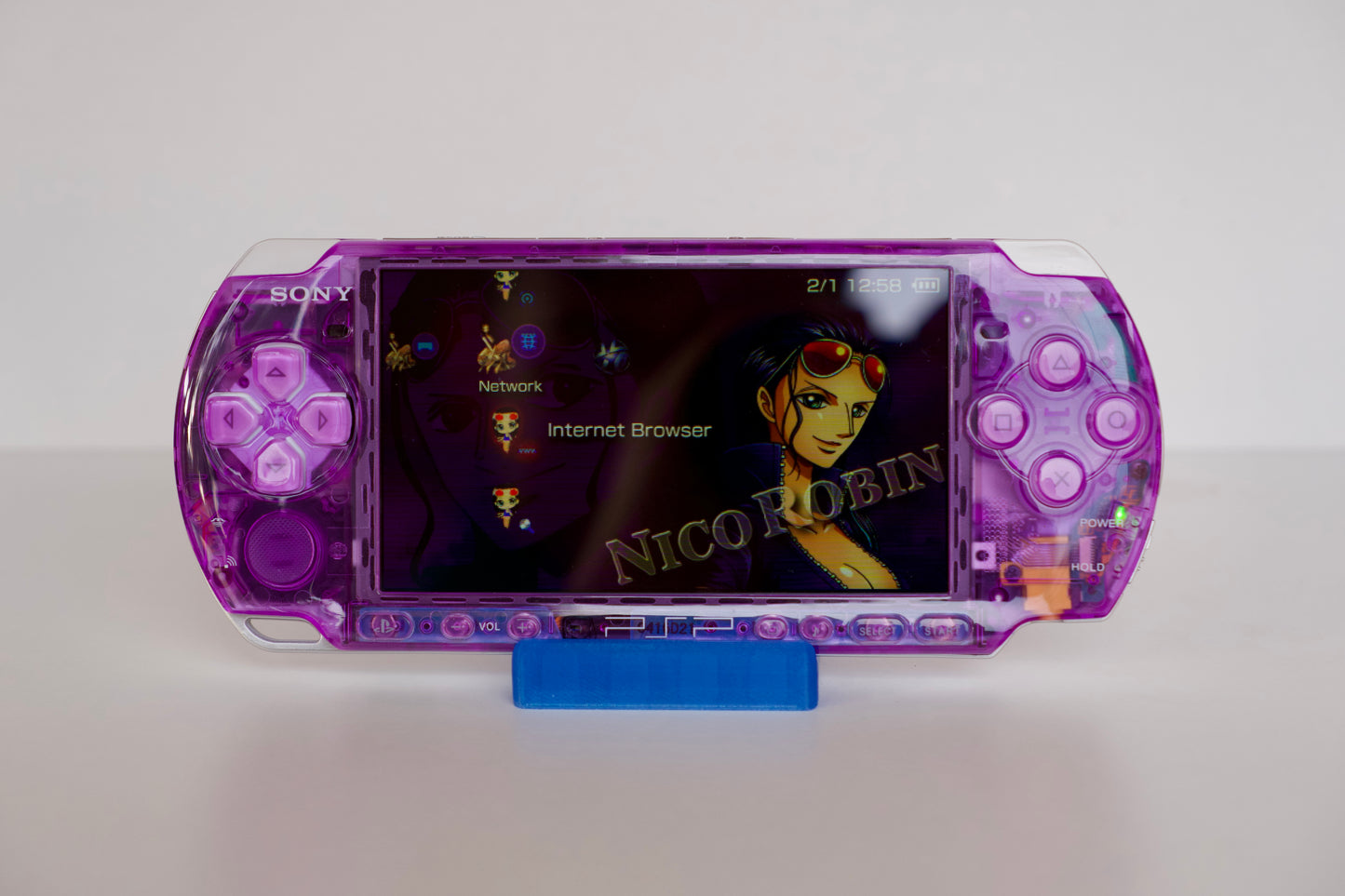 Transparent Purple Sony PSP 3000 Custom Console - 64GB Memory Card